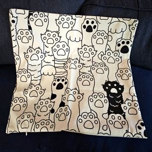 Pillow case - pet paws - square throw pillow - new in package. Can customize.